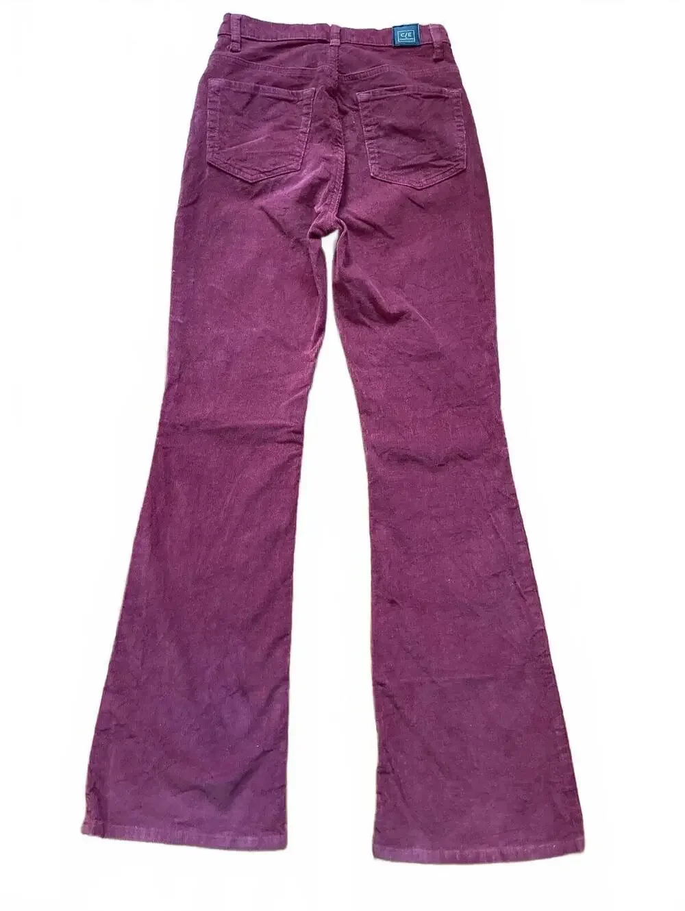 Current Elliott C/E Burnt Burgundy Corduroy Flare Pants Women's 26 Stretch